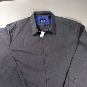 JOE Joseph Abboud Men's Slim Fit Long Sleeve Button Down Dress Shirt 3XLT Grey